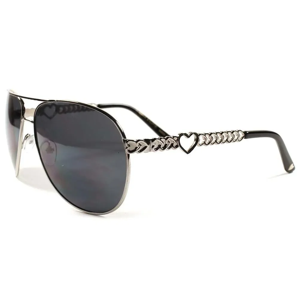 Designer Classic Stylish Fashion Retro Heart Shape Silver Sexy Womens Sunglasses